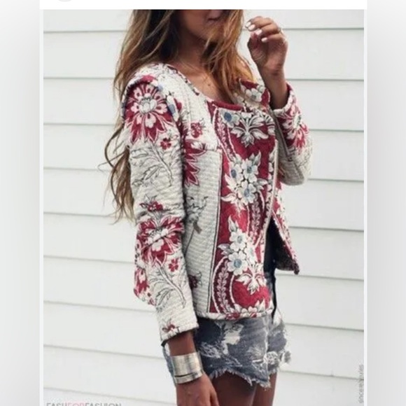 Zara TRF Quilted Floral Moto Jacket [Size Small] - Picture 12 of 12